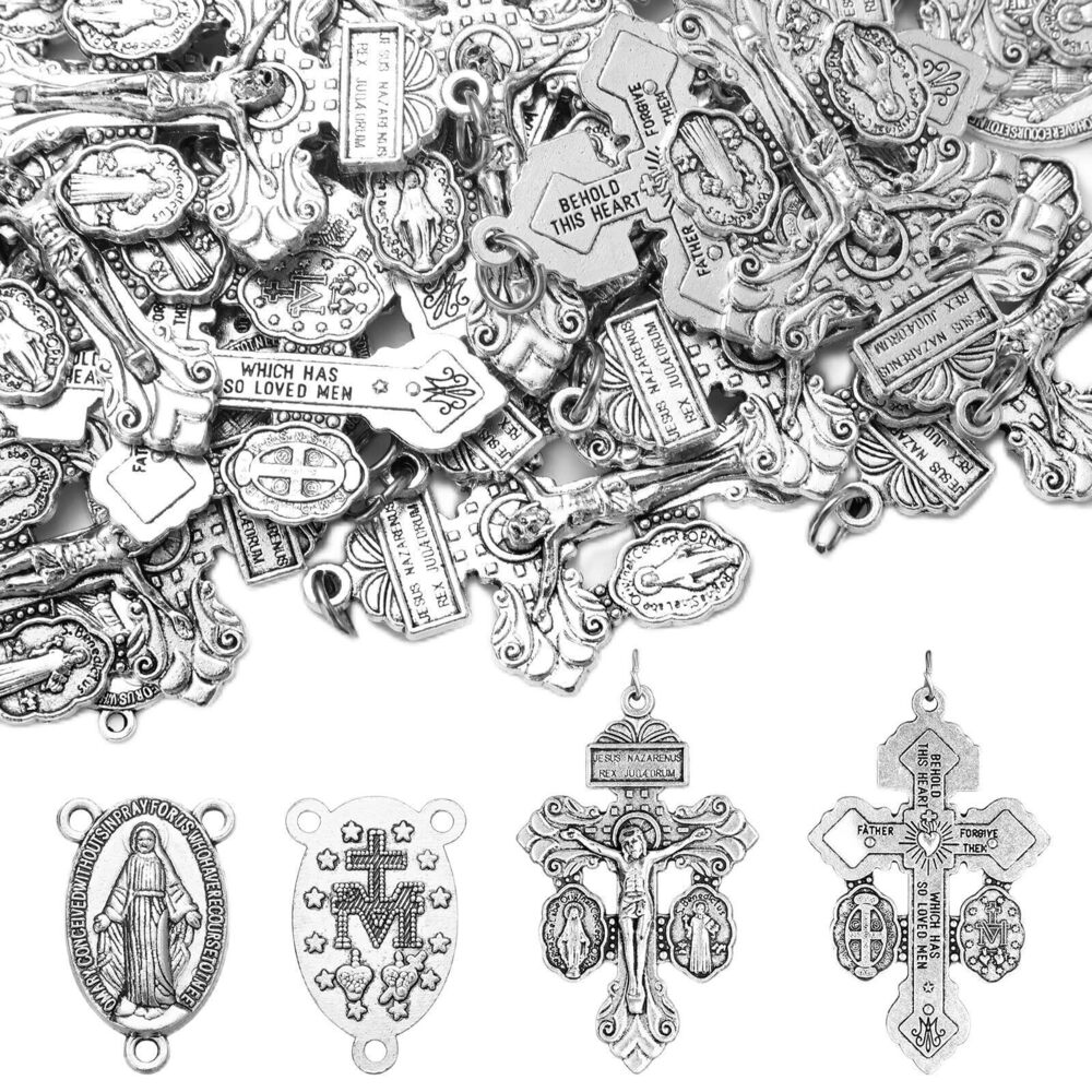 8920 40pcs/20set Crucifix for Rosary Making Kit 2.2 Inch Pardon Crucifix